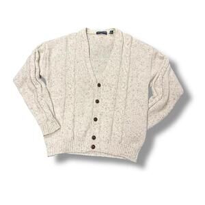 Vintage Cream Knit Button Up Cardigan